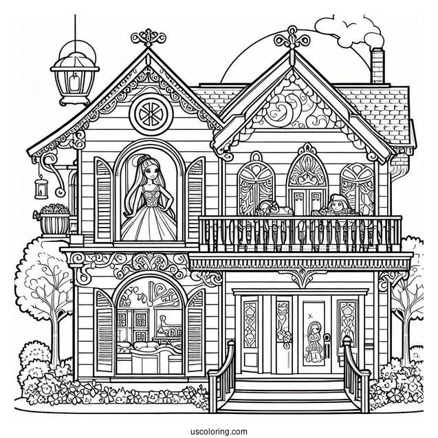 Barbie Dream House Coloring Page