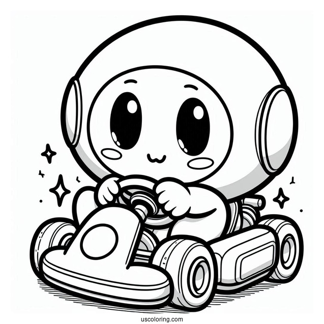 Shy Guy Coloring Page Riding Kart