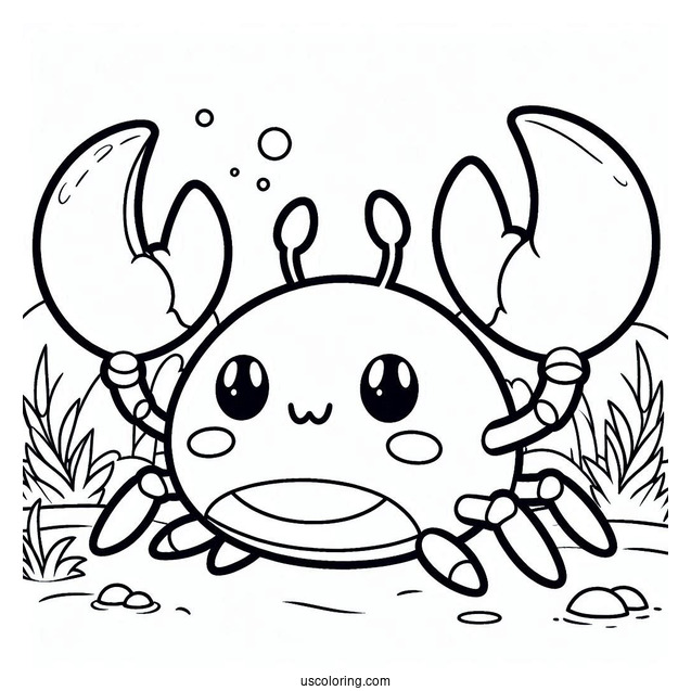 Easy Krabby Outline Coloring Page For Preschoolers