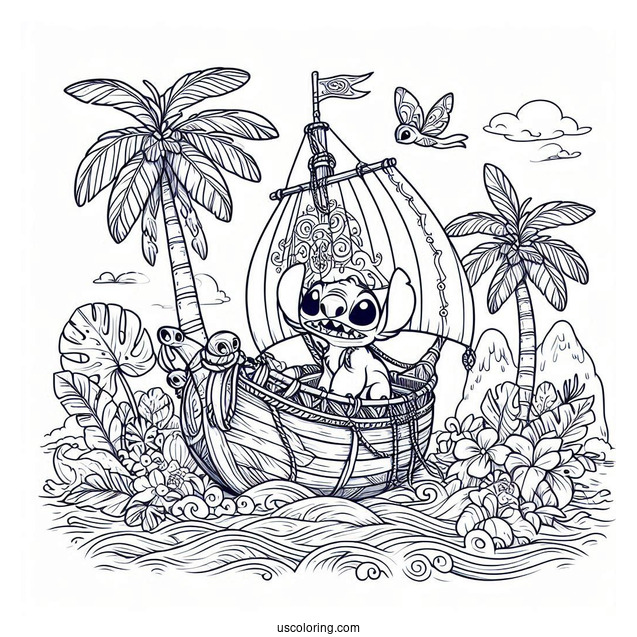 Lilo & Stitch Coloring Page Of Detailed Jumba's Ship