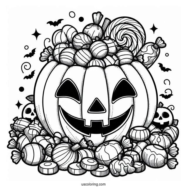 Halloween Jack-O-Lantern Full Of Candy