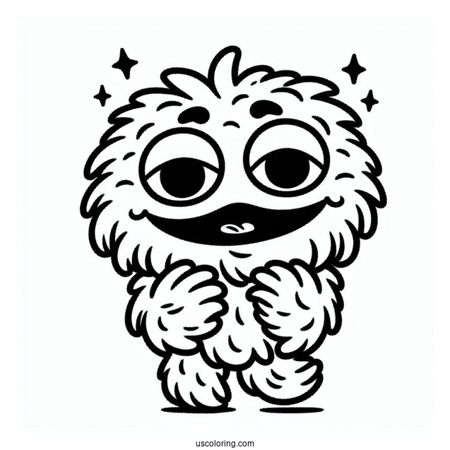 Kawaii Oscar The Grouch Coloring Sheet