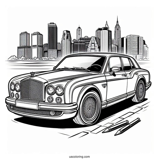 Bentley Car Model Coloring Page