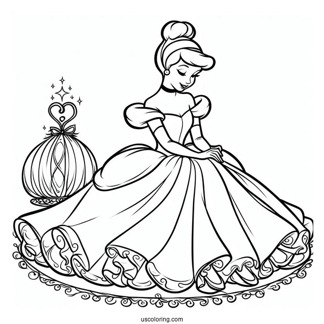 Simple Outline Of Cinderella To Color