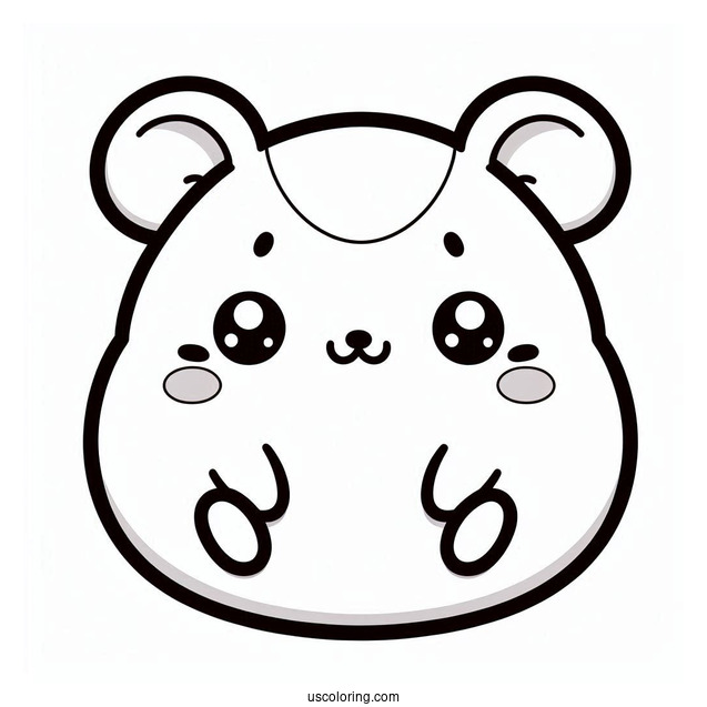 Kawaii Chubby Hamster Coloring Sheet