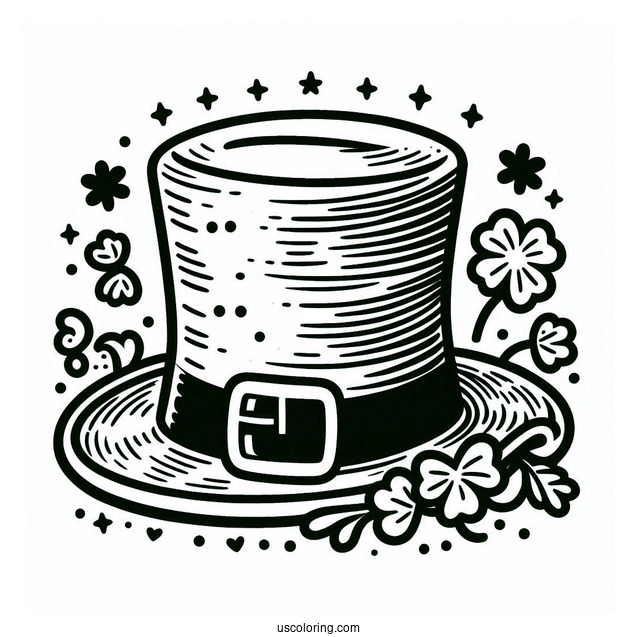 Lucky St Patrick_s Day Hat To Color
