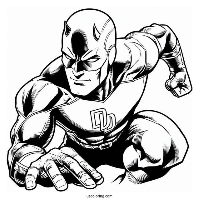 Outline Of Daredevil Coloring Page For Kids