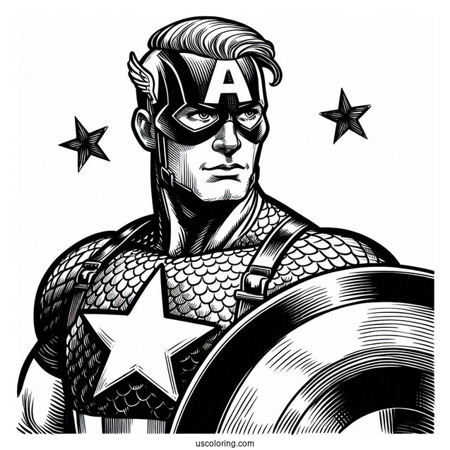 Vintage Themed Captain America From Comic Book