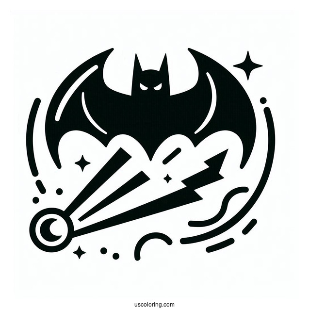 Bat Signal Beam Coloring Sheet For Kids