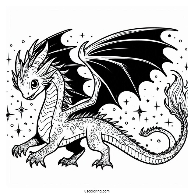 Night Fury Dragon Coloring Sheet