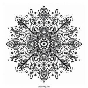 Elegant Snowflake Coloring Page Mandala