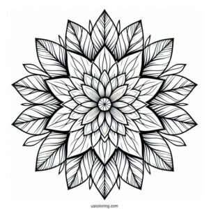 Easy Flower Mandala Coloring Page With Pointed Petals