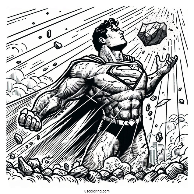 Superman Being Hurt By Kryptonite Coloring