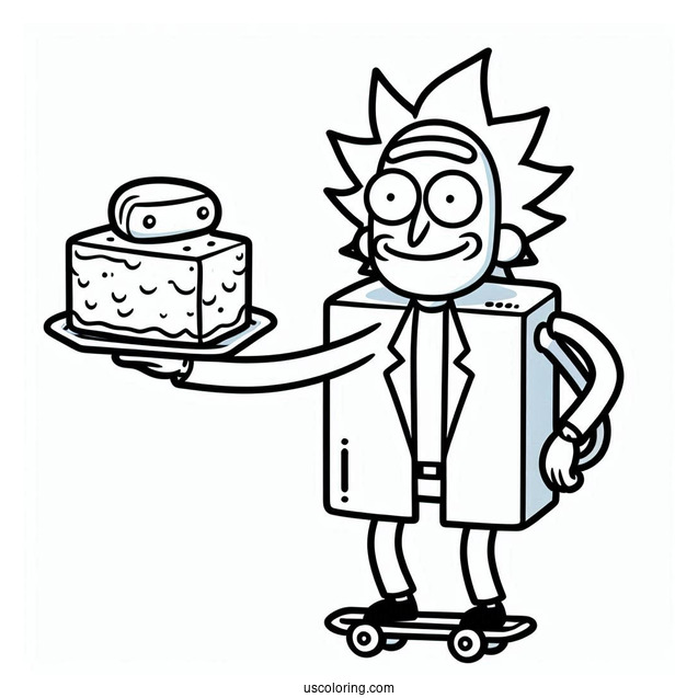 Butter Passing Robot from Rick and Morty Coloring Page
