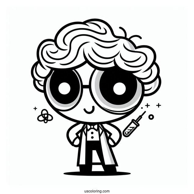 Professor Utonium Character Coloring Sheet