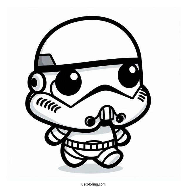 Kawaii Chibi Stormtrooper Coloring Page For Preschoolers