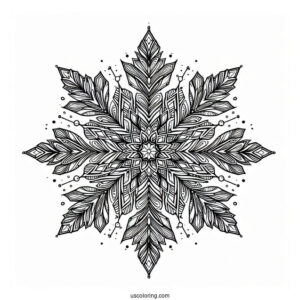 Detailed Crystal Snowflake Coloring Page