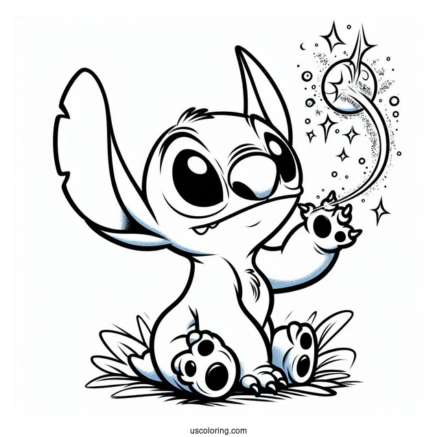 Lilo & Stitch Coloring Page Of Experiment 221 Sparky