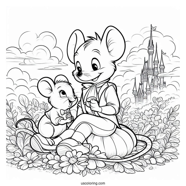 Gus And Jaq Mice Coloring Page For Kids