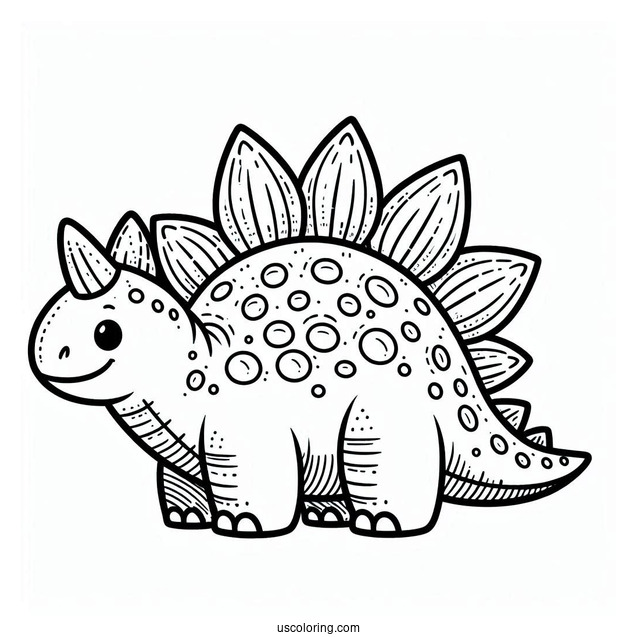 Simple Stegosaurus Coloring Page For Kids