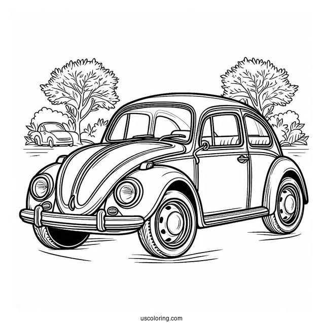 VW Beetle Coloring Page