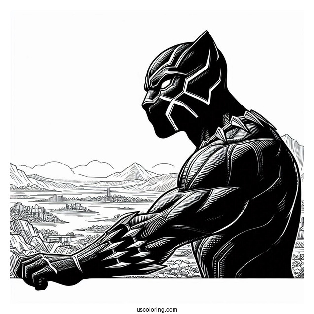 Black Panther Looking Over Wakanda