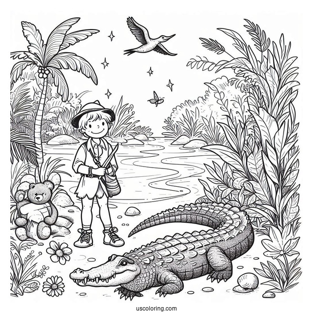 Crocodile From Peter Pan Coloring Sheet