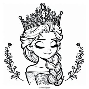 Elsa Crown Coloring Page