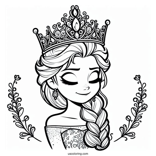 Elsa Crown Coloring Page
