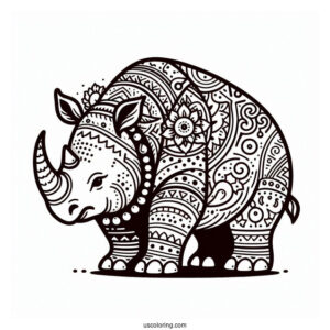 Indian Rhino Coloring Page