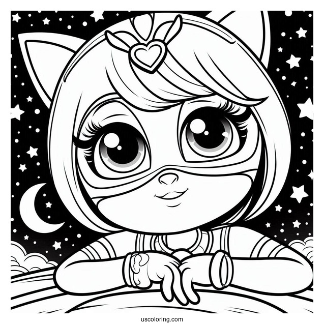 PJ Masks Coloring Page Of Luna Girl In The Night Sky