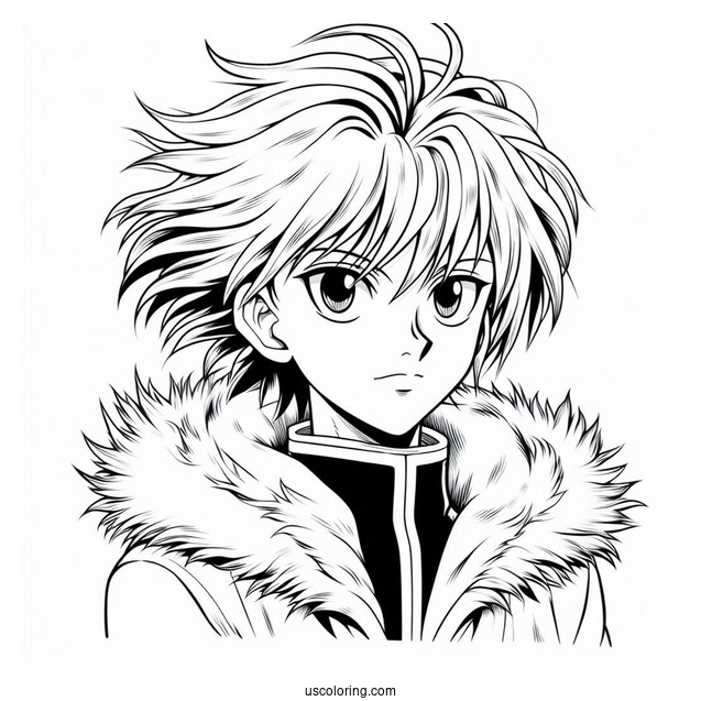 Manga Coloring Page Of Hunter x Hunter Kurapika