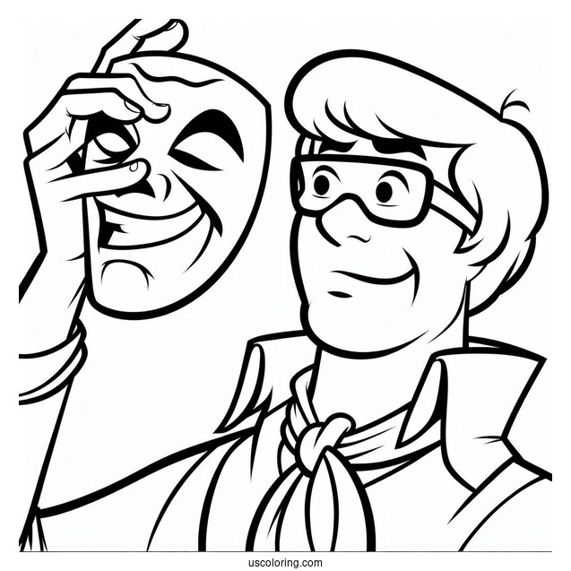 Fred Unmasking A Villain Coloring Page