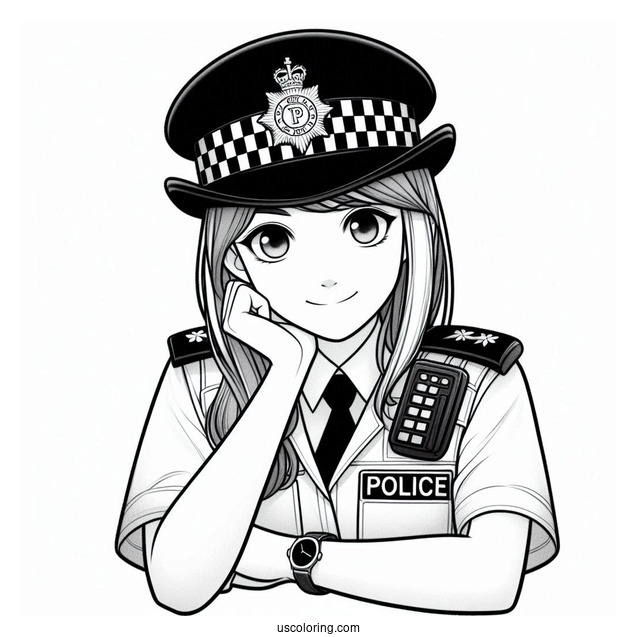 British Police Officer Coloring Page