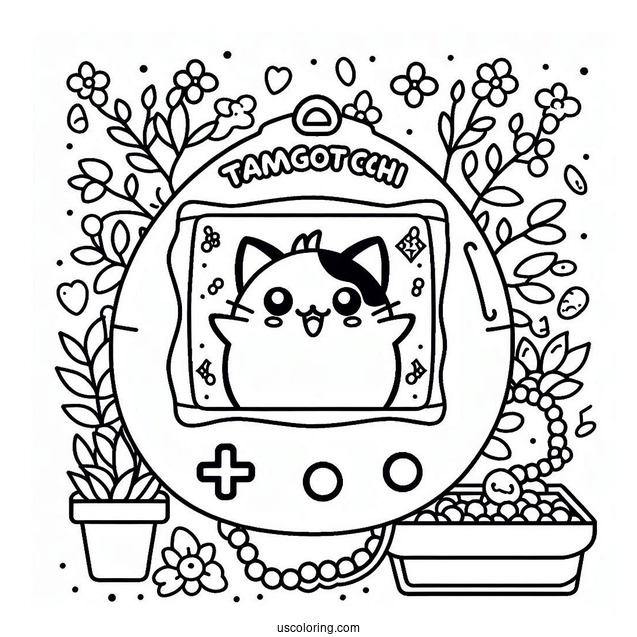 Tamagotchi Coloring Page Pets Inside The Console