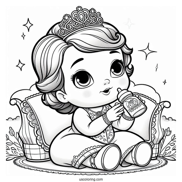 Sofia The First Coloring Pages With Baby Prince James
