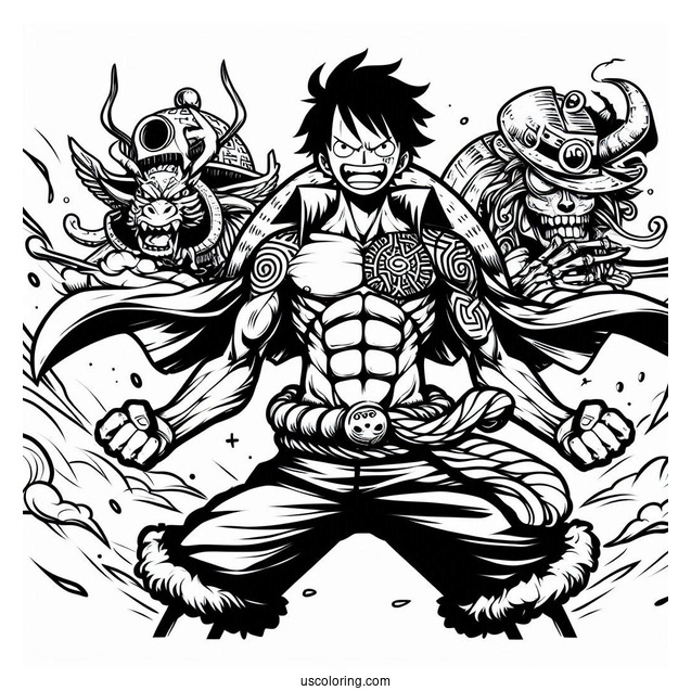 Powerful Luffy Coloring Page In 5th Gear Style