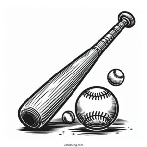 Baseball Bat Coloring Page