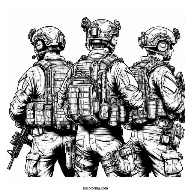 Realistic Special Operation Forces Soldier Coloring Page