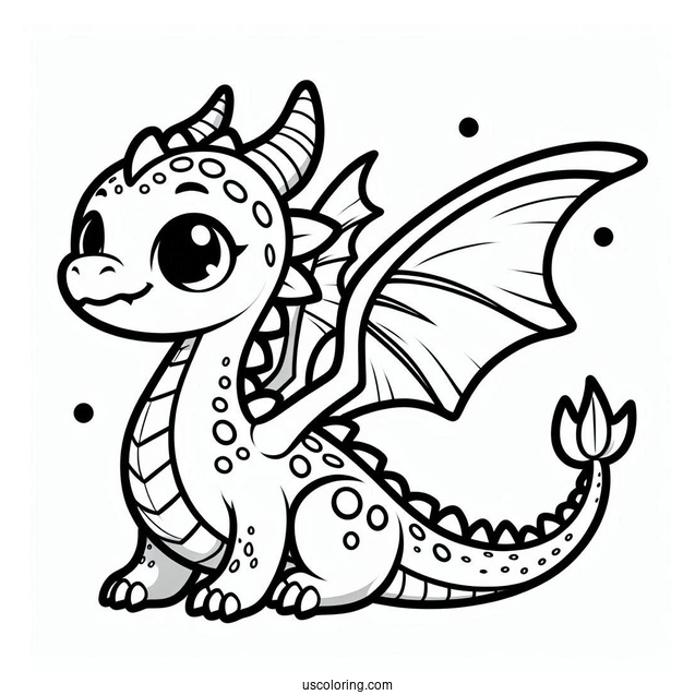 Kawaii Dragon To Color