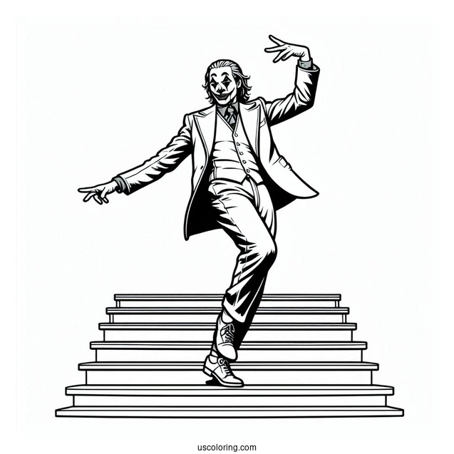 Joker_s Iconic Stairs Dance Coloring In