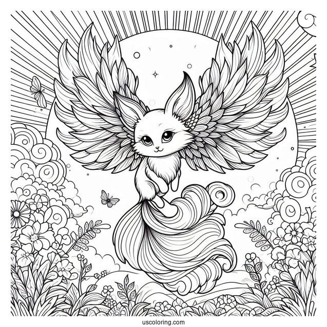 Easy Flying Tails Coloring Page For Kids