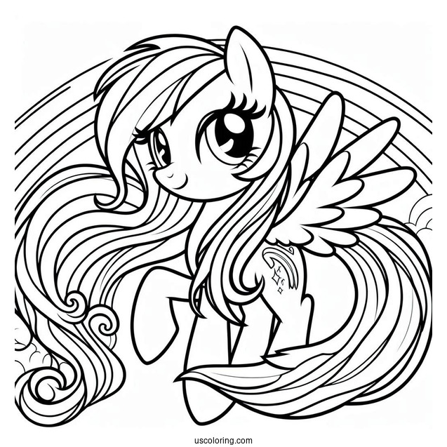 Easy Rainbow Dash Coloring Page For Kids
