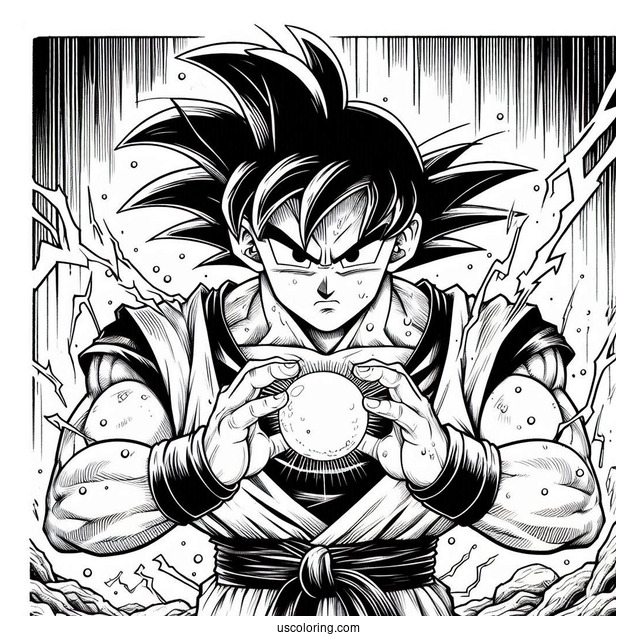 Manga Coloring Page Of Dragon Ball Z Detailed Panel