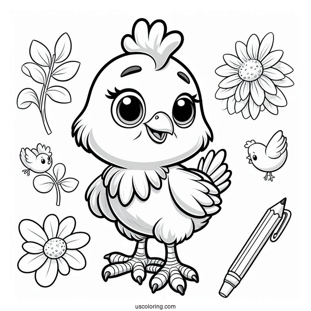 Coloring Page Of Ace Cluck From Chicken Little