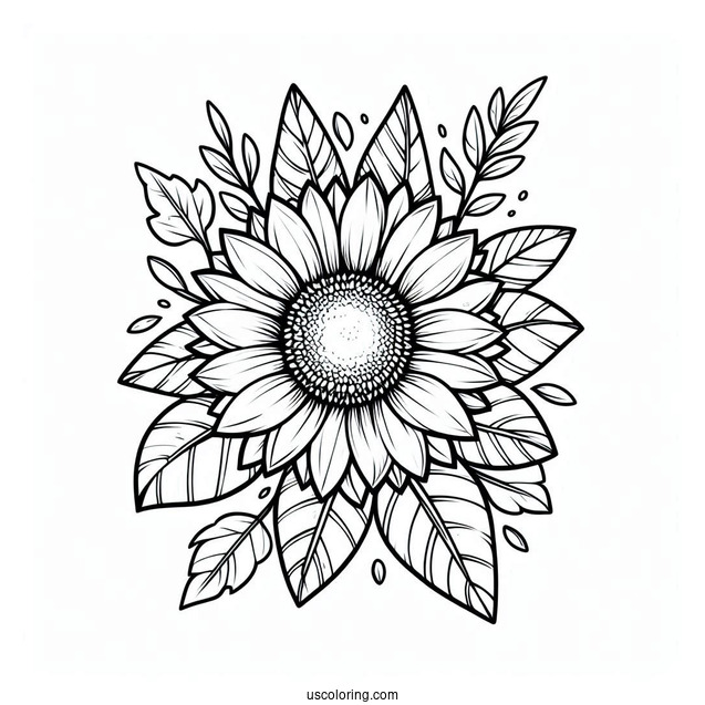 Simple Sunflower Coloring Sheet