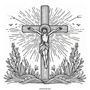 Easy Sunday School Cross For Coloring