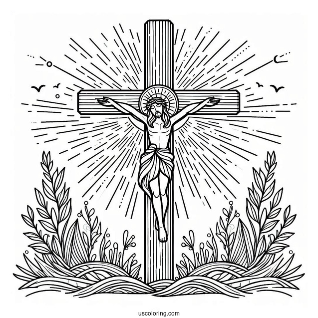 Easy Sunday School Cross For Coloring