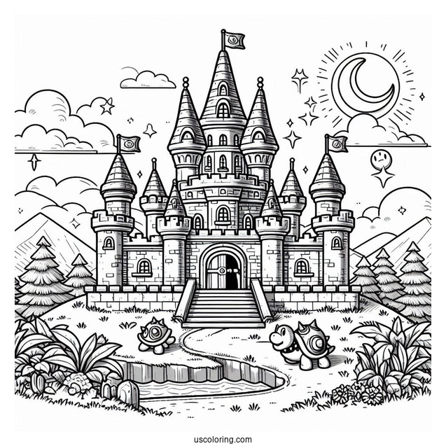 Bowsers Castle To Color