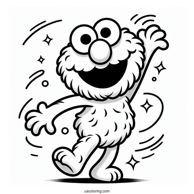 Dancing Elmo Coloring Page